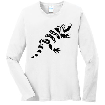 Gila Monster Design Ladies Long Sleeve Shirt