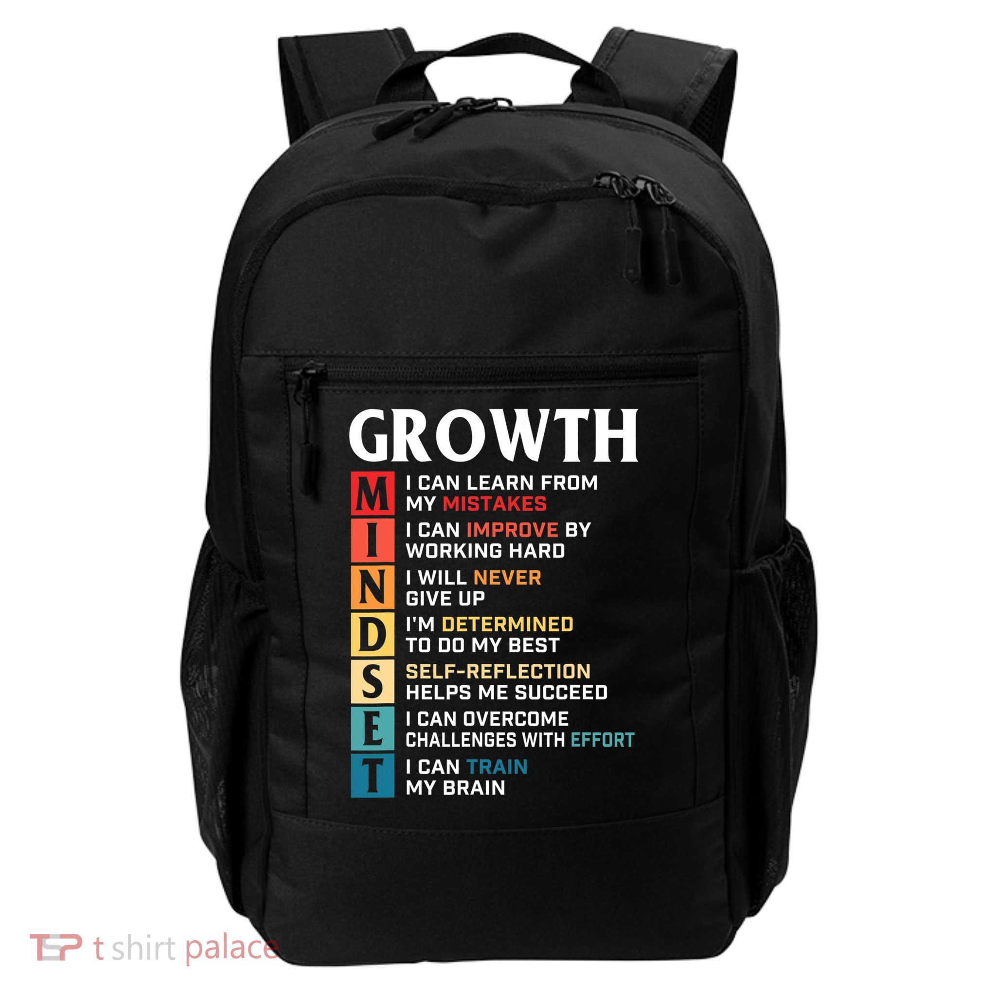 Growth Mindset Definition Motivational Quote Inspiration Backpack