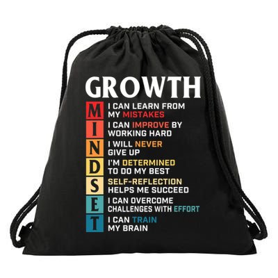 Growth Mindset Definition Motivational Quote Inspiration Drawstring Bag