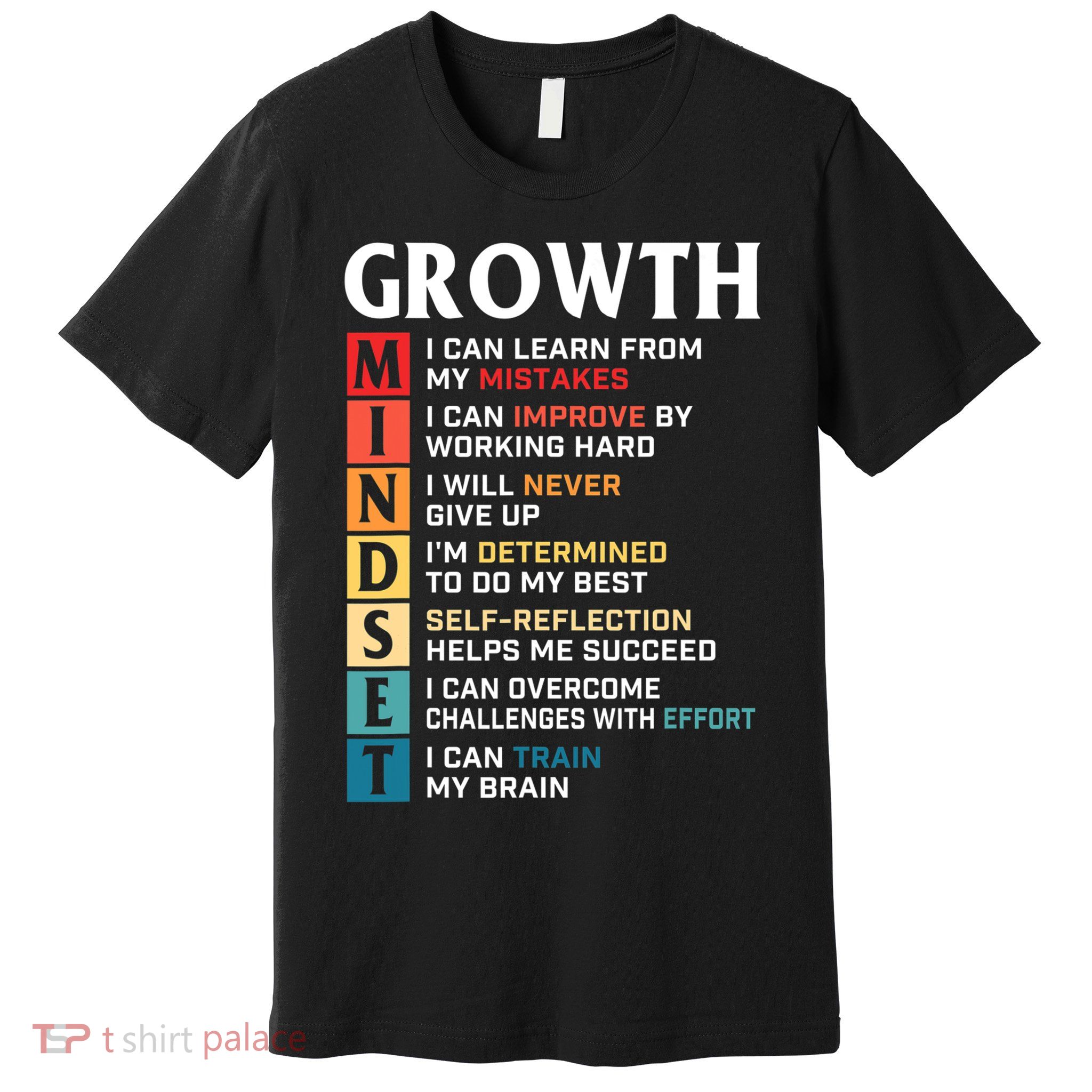 Growth Mindset Definition Motivational Quote Inspiration Premium T-Shirt