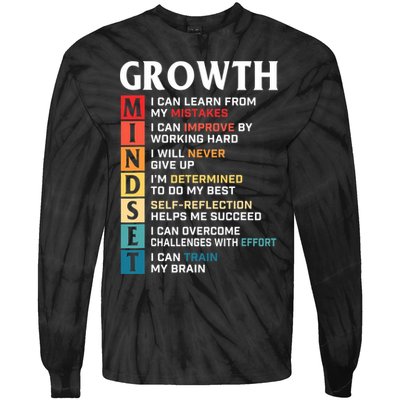 Growth Mindset Definition Motivational Quote Inspiration Tie-Dye Long Sleeve Shirt