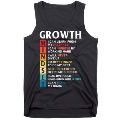 Growth Mindset Definition Motivational Quote Inspiration Tank Top