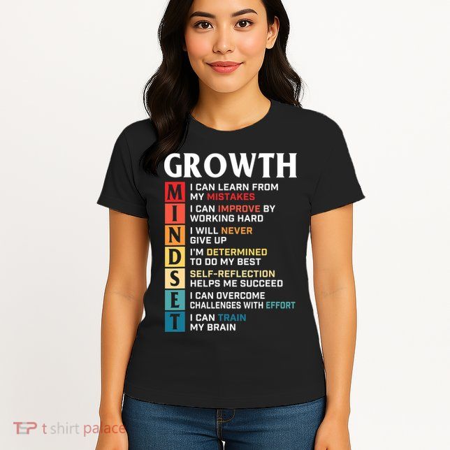 Growth Mindset Definition Motivational Quote Inspiration Womens T-Shirt