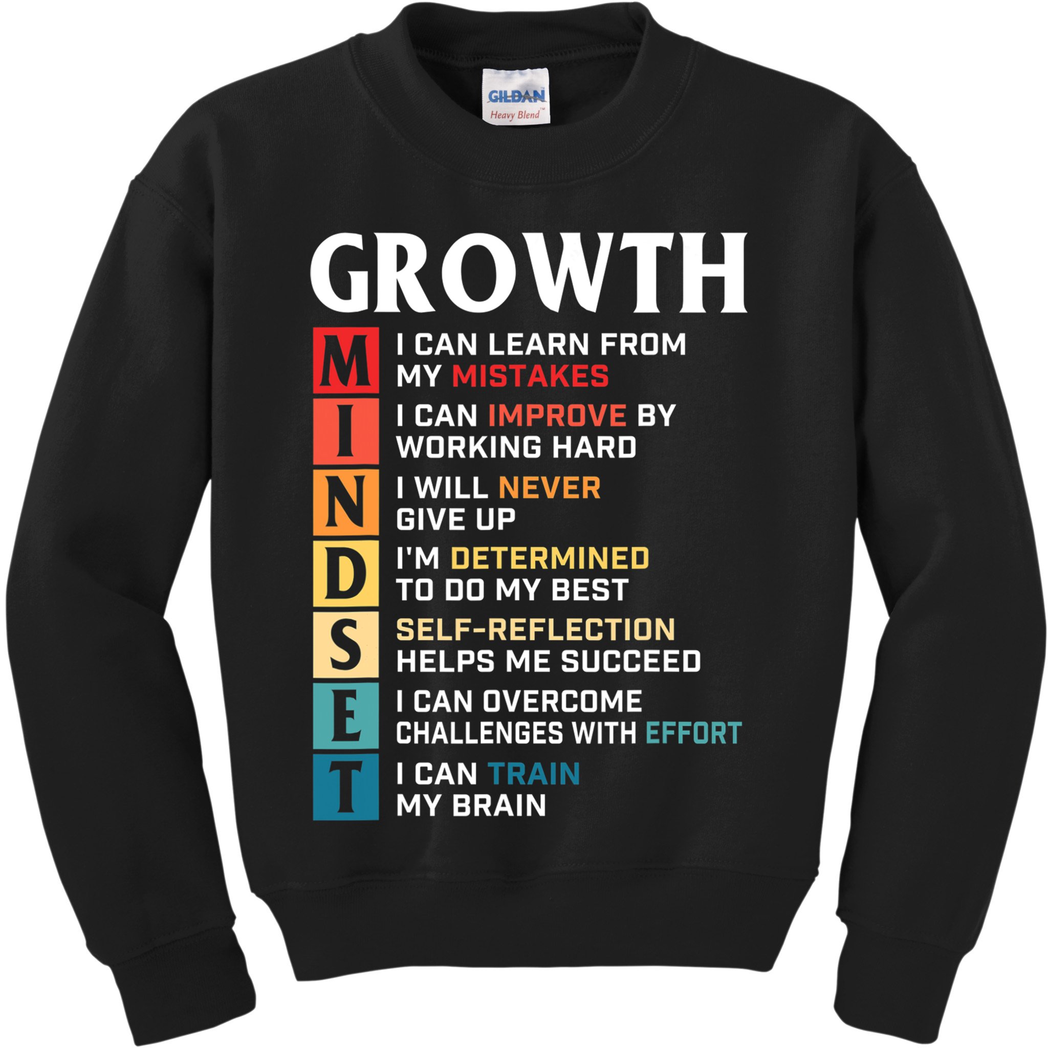 Growth Mindset Definition Motivational Quote Inspiration Kids Sweatshirt