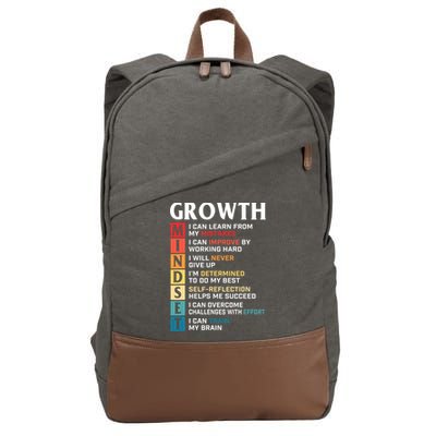 Growth Mindset Definition Motivational Quote Inspiration Cotton Canvas Backpack