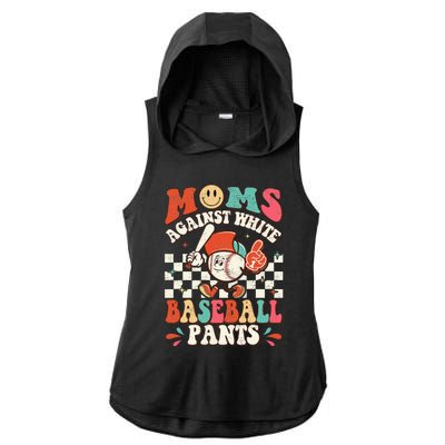 Groovy Mother's Day Hippie Moms Against White Baseball Pants Ladies PosiCharge Tri-Blend Wicking Draft Hoodie Tank