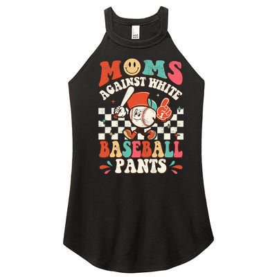 Groovy Mother's Day Hippie Moms Against White Baseball Pants Women’s Perfect Tri Rocker Tank