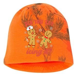 Gingerbread Man Did You Try Icing It Funny Christmas Nurse Gift Kati - Camo Knit Beanie