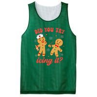 Gingerbread Man Did You Try Icing It Funny Christmas Nurse Gift Mesh Reversible Basketball Jersey Tank