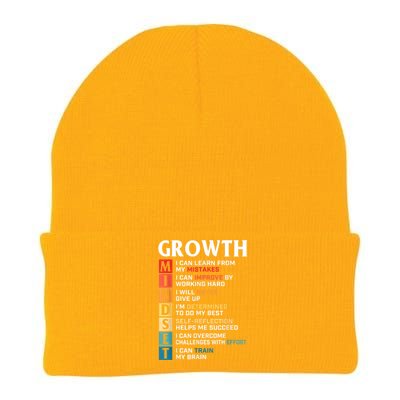 Growth Mindset Definition Motivational Quote Inspiration Knit Cap Winter Beanie