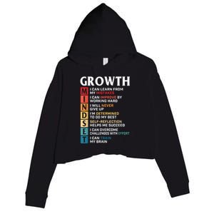 Growth Mindset Definition Motivational Quote Inspiration Crop Fleece Hoodie