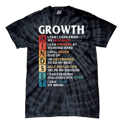 Growth Mindset Definition Motivational Quote Inspiration Tie-Dye T-Shirt