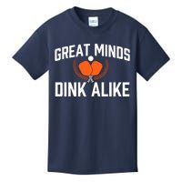 Great Minds Dink Alike Pickleball Player Pickleballers Kids T-Shirt