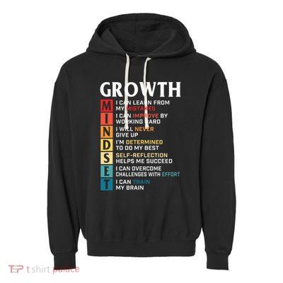 Growth Mindset Definition Motivational Quote Inspiration Garment-Dyed Fleece Hoodie