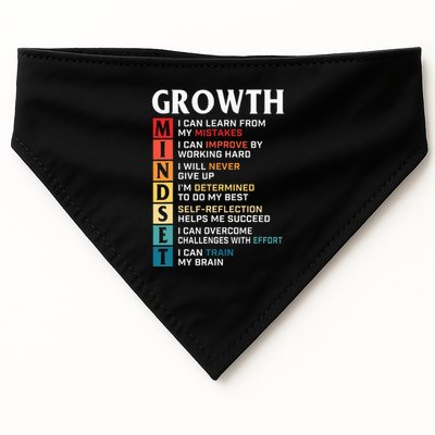 Growth Mindset Definition Motivational Quote Inspiration USA-Made Doggie Bandana