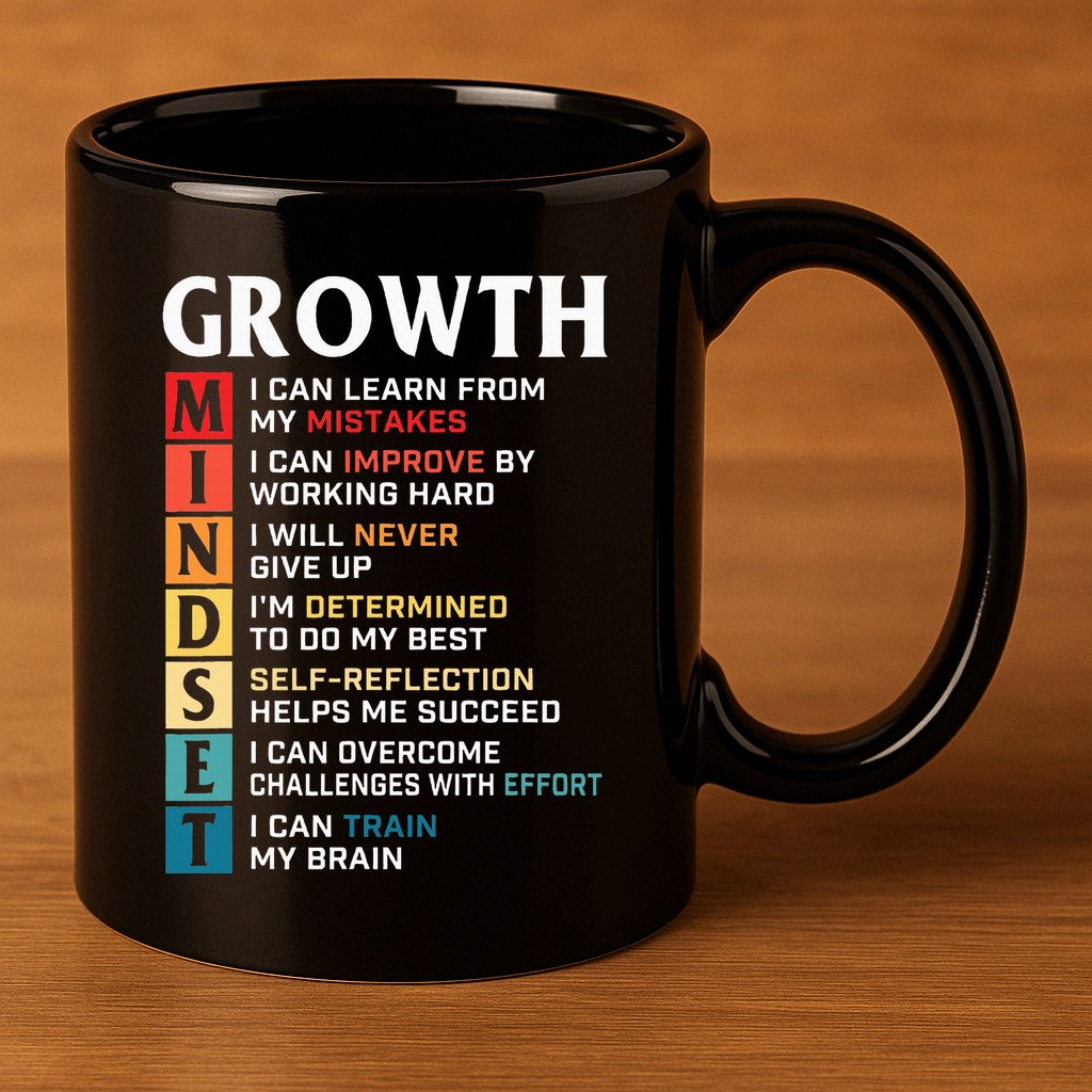 Growth Mindset Definition Motivational Quote Inspiration 11oz C Handle Ceramic Mug