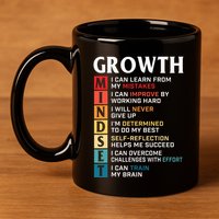 Growth Mindset Definition Motivational Quote Inspiration 11oz C Handle Ceramic Mug