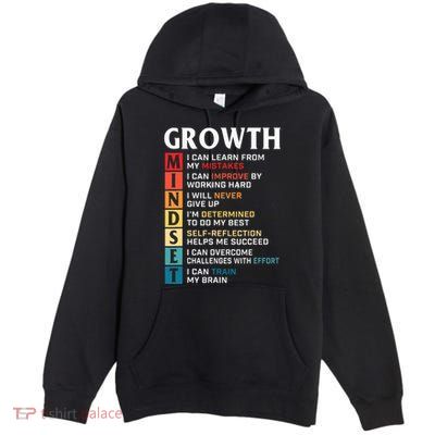 Growth Mindset Definition Motivational Quote Inspiration Premium Pullover Hoodie