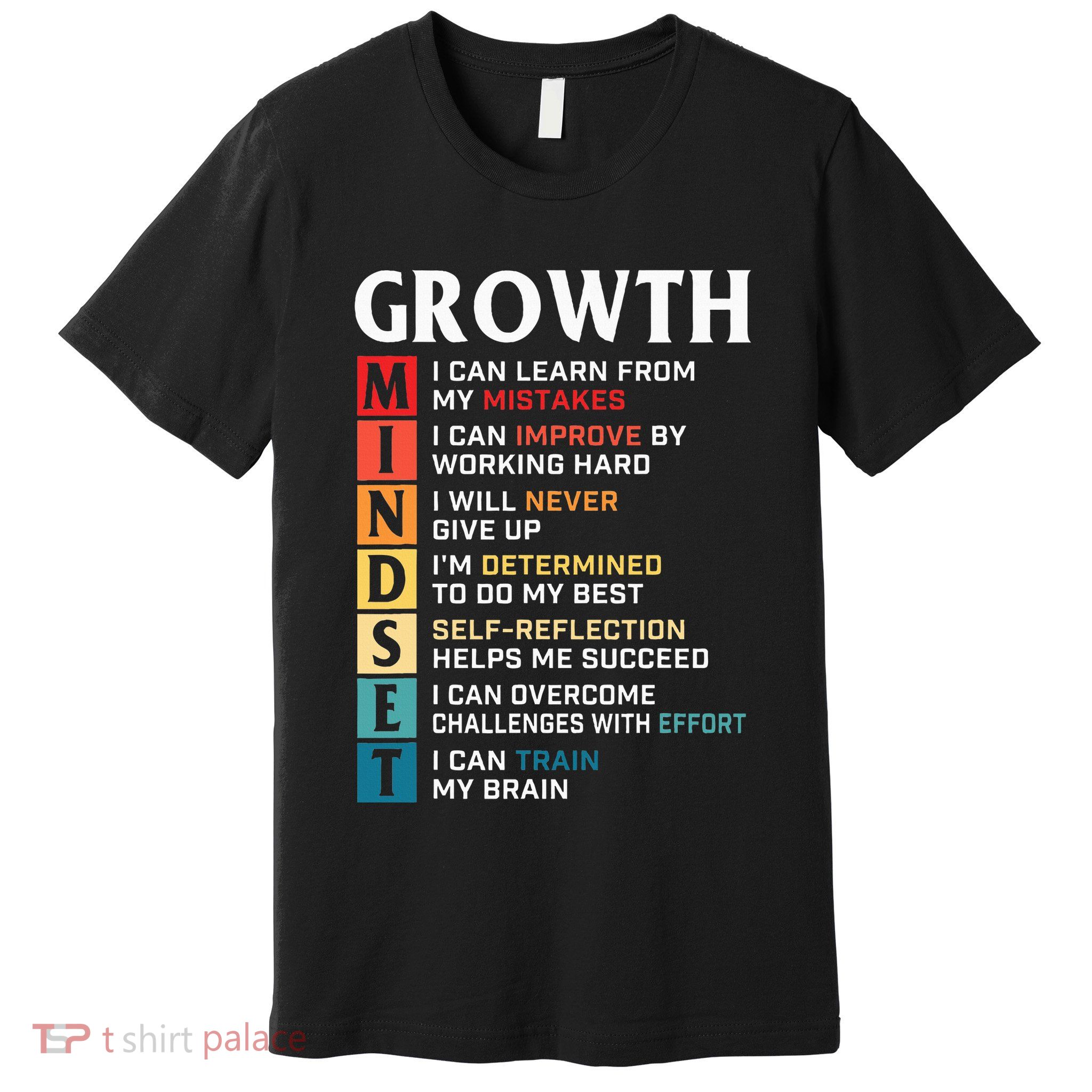 Growth Mindset Definition Motivational Quote Inspiration Premium T-Shirt
