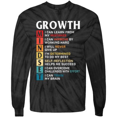 Growth Mindset Definition Motivational Quote Inspiration Tie-Dye Long Sleeve Shirt
