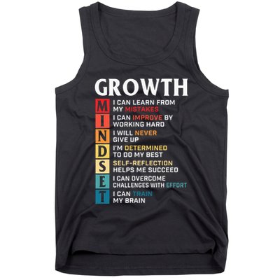 Growth Mindset Definition Motivational Quote Inspiration Tank Top