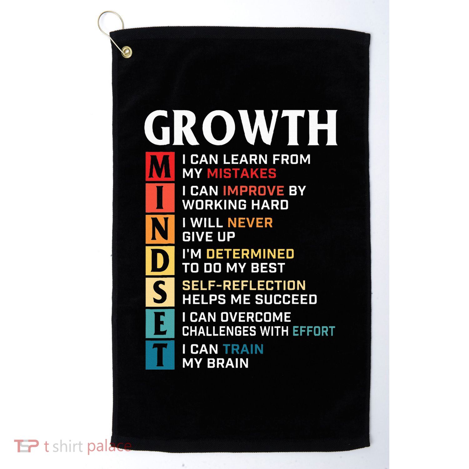Growth Mindset Definition Motivational Quote Inspiration Golf Towel