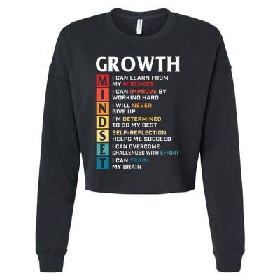 Growth Mindset Definition Motivational Quote Inspiration Cropped Pullover Crew