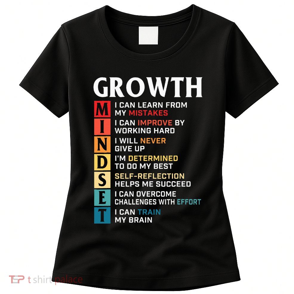 Growth Mindset Definition Motivational Quote Inspiration Womens T-Shirt
