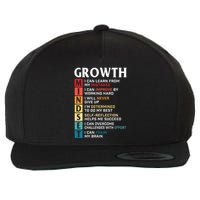 Growth Mindset Definition Motivational Quote Inspiration Wool Snapback Cap