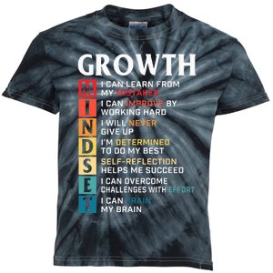 Growth Mindset Definition Motivational Quote Inspiration Kids Tie-Dye T-Shirt