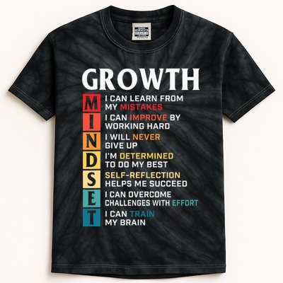 Growth Mindset Definition Motivational Quote Inspiration Kids Tie-Dye T-Shirt