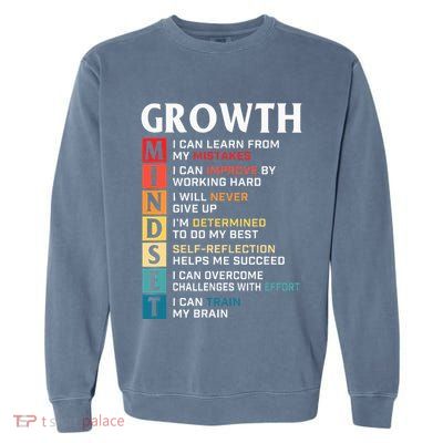 Growth Mindset Definition Motivational Quote Inspiration Garment-Dyed Sweatshirt