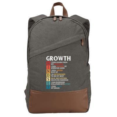 Growth Mindset Definition Motivational Quote Inspiration Cotton Canvas Backpack