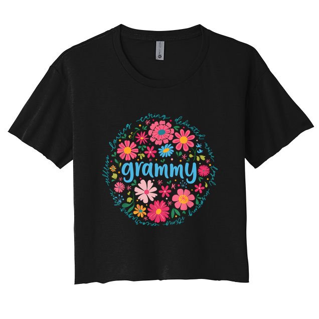 Grammy Mothers Day For Grandma Wildflower Floral Women  Crop Top