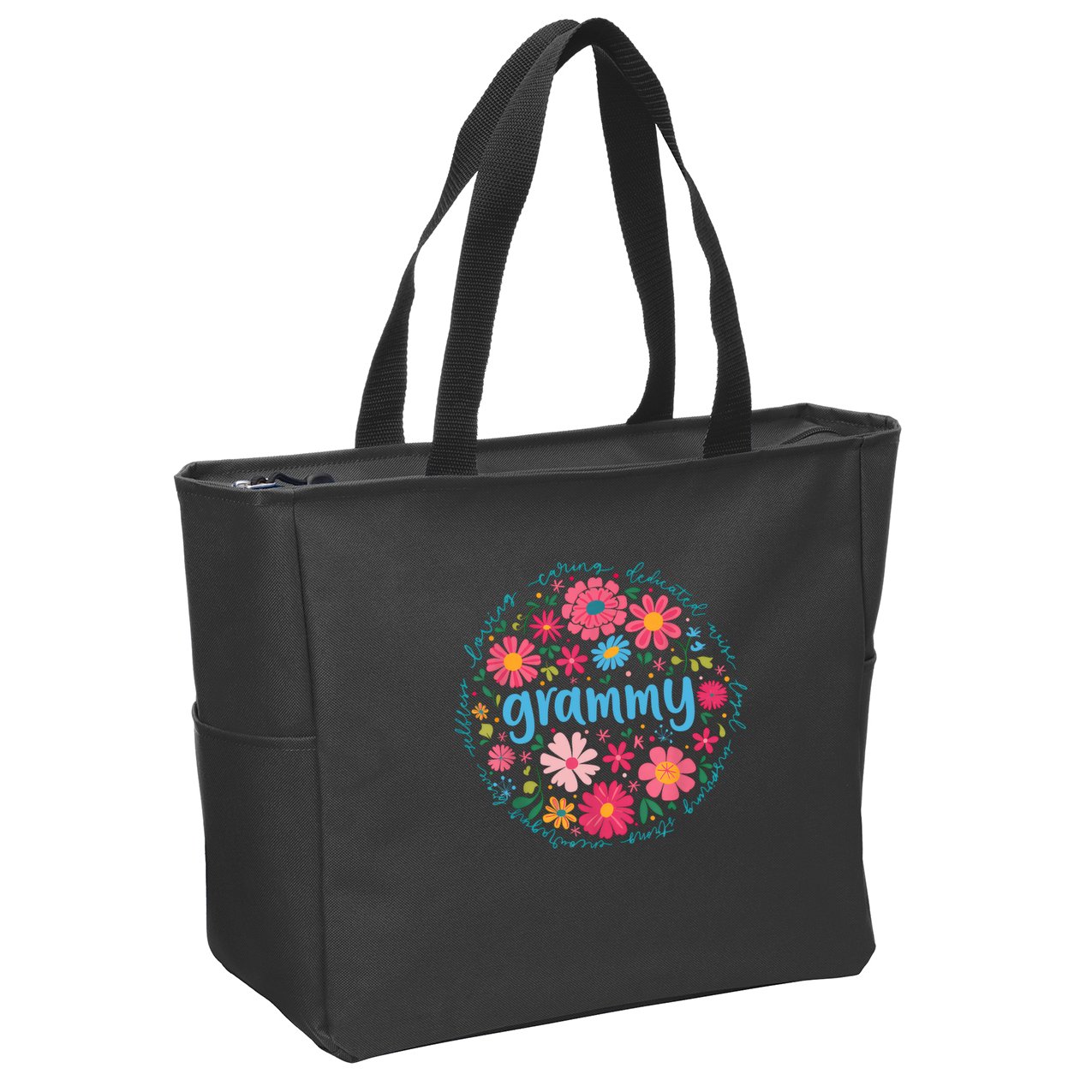 Grammy Mothers Day For Grandma Wildflower Floral Women  Zip Tote Bag
