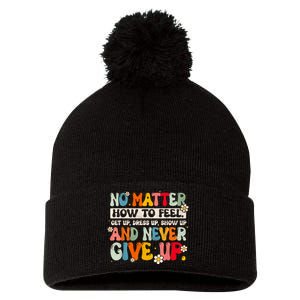 Growth Mindset Definition Motivational Quote Inspiration Pom Pom 12in Knit Beanie