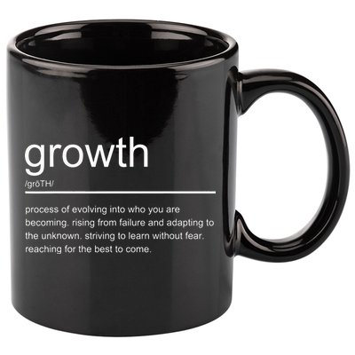Growth Mindset Definition Quotes Entrepreneur Gifts School 11oz C Handle Ceramic Mug