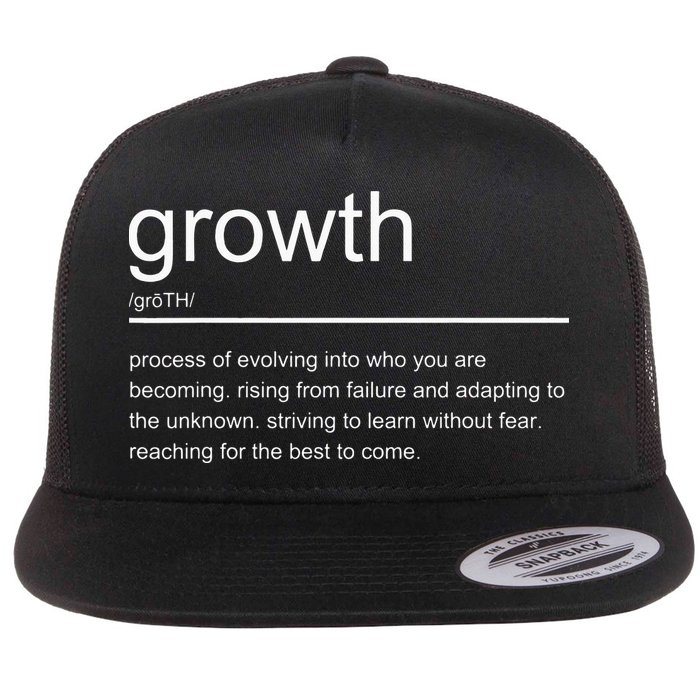 Growth Mindset Definition Quotes Entrepreneur Gifts School Flatbill Hat