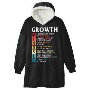 Growth Mindset Definition Motivational Quote Inspiration Hooded Wearable Blanket