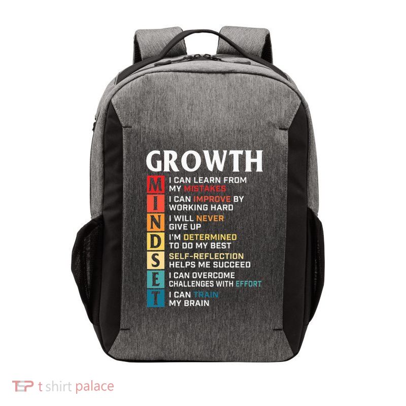 Growth Mindset Definition Motivational Quote Inspiration Vector Backpack