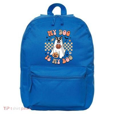 Groovy My Dog Is My Boo Cute Dog Lover Halloween Gift 16 in Basic Backpack