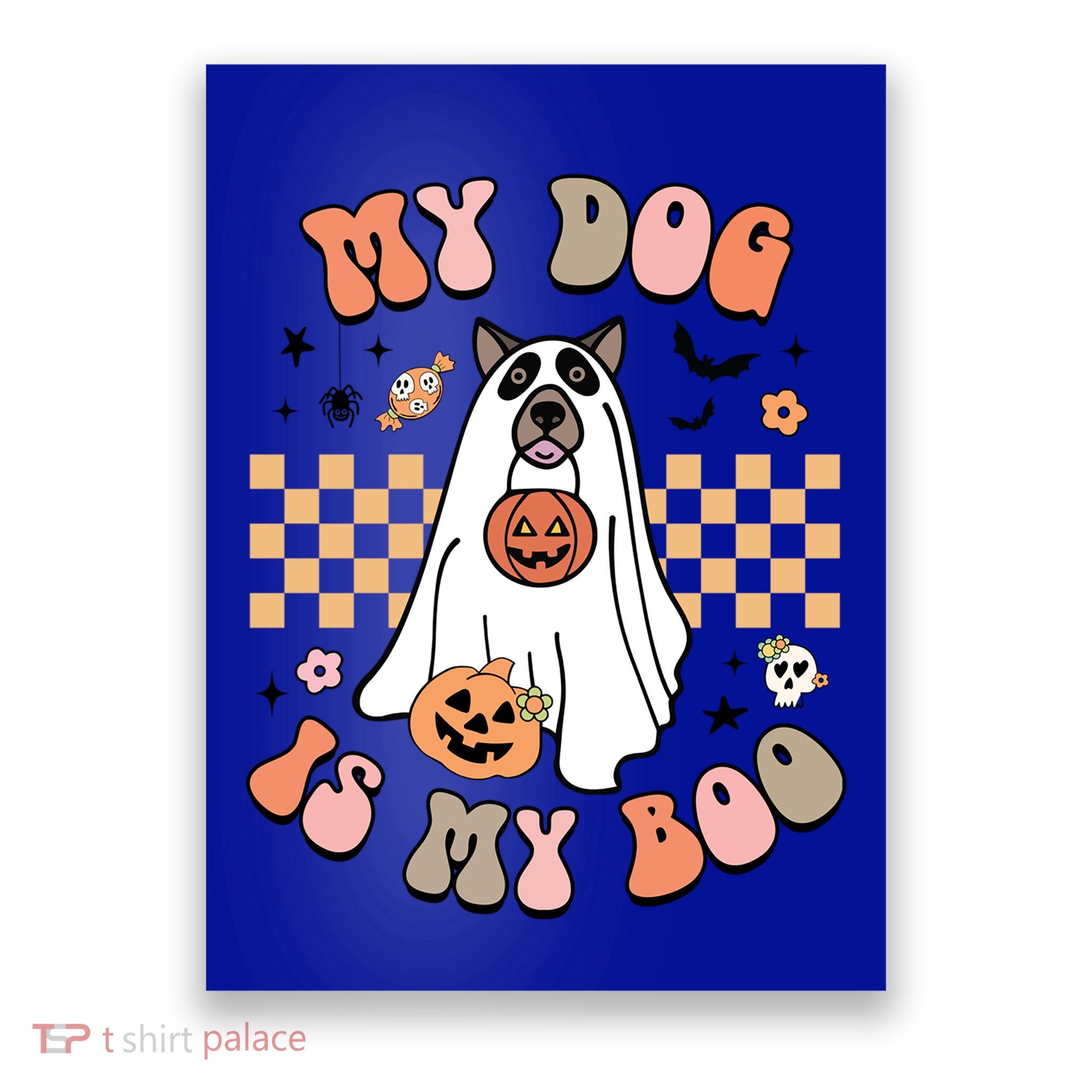 Groovy My Dog Is My Boo Cute Dog Lover Halloween Gift Poster