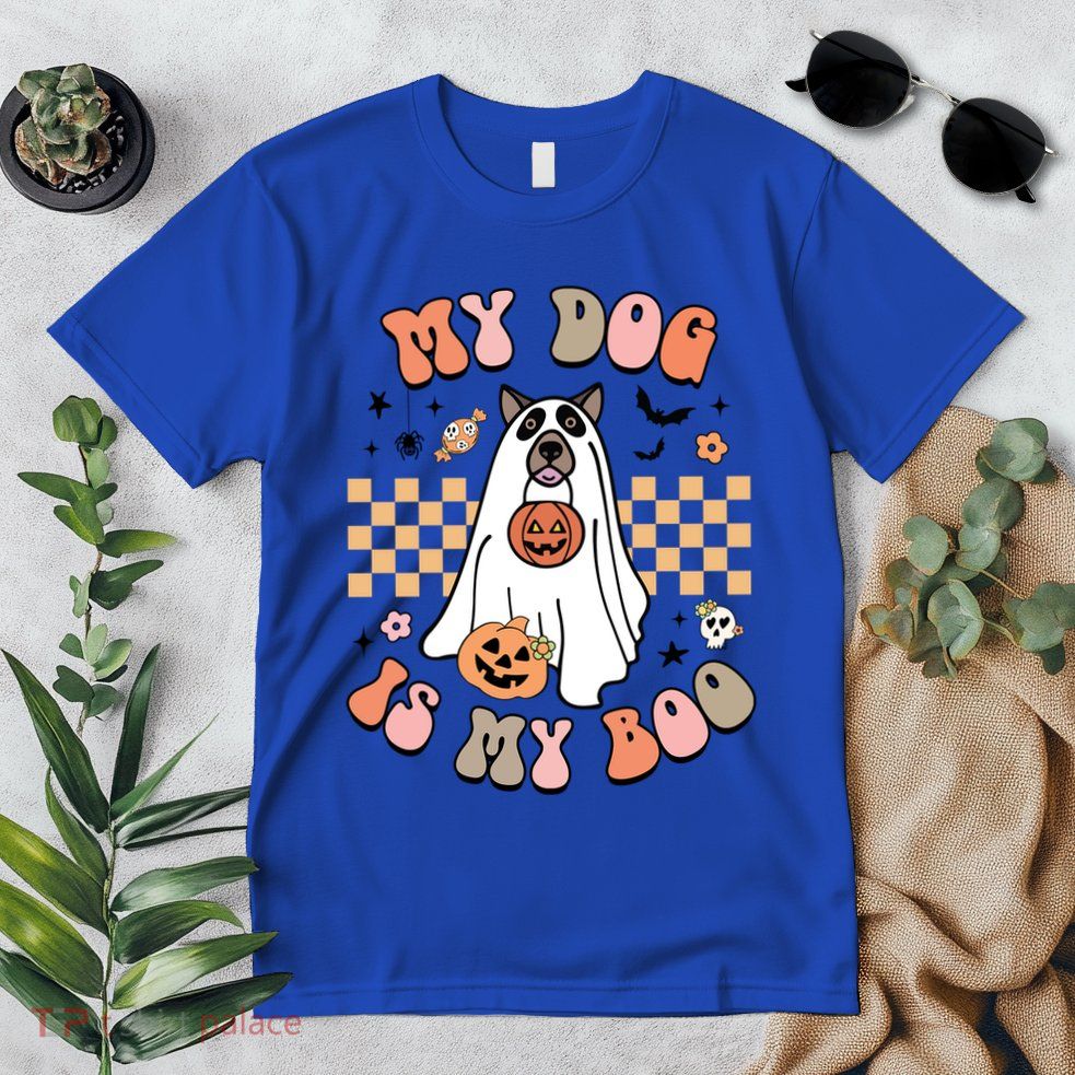 Groovy My Dog Is My Boo Cute Dog Lover Halloween Gift Premium T-Shirt