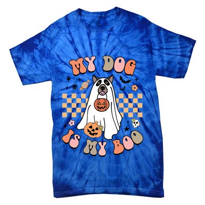 Groovy My Dog Is My Boo Cute Dog Lover Halloween Gift Tie-Dye T-Shirt