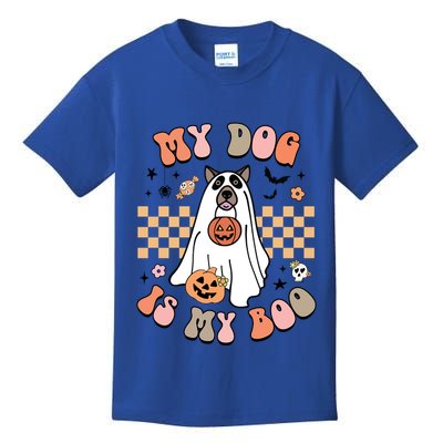 Groovy My Dog Is My Boo Cute Dog Lover Halloween Gift Kids T-Shirt
