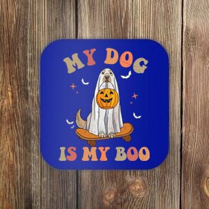 Groovy My Dog Is My Boo Ghost Dog Halloween Costume Gift Coaster