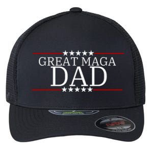 Great MAGA Dad Donald Trump Fathers Day Flexfit Unipanel Trucker Cap