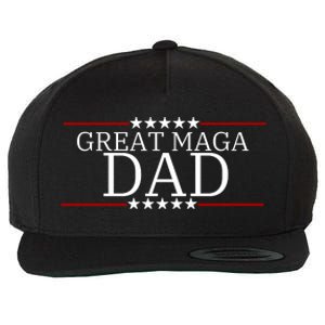 Great MAGA Dad Donald Trump Fathers Day Wool Snapback Cap