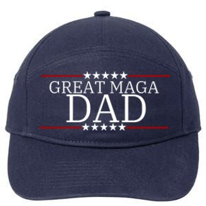 Great MAGA Dad Donald Trump Fathers Day 7-Panel Snapback Hat