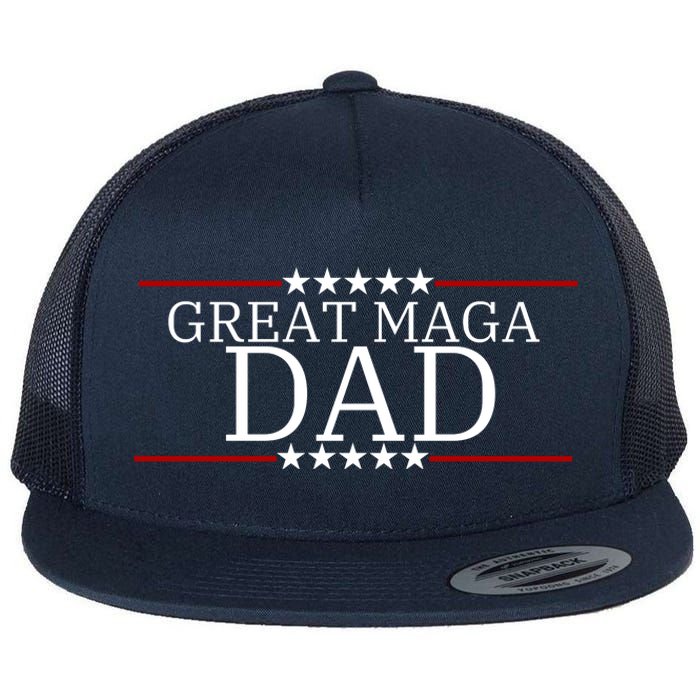 Great MAGA Dad Donald Trump Fathers Day Flat Bill Trucker Hat